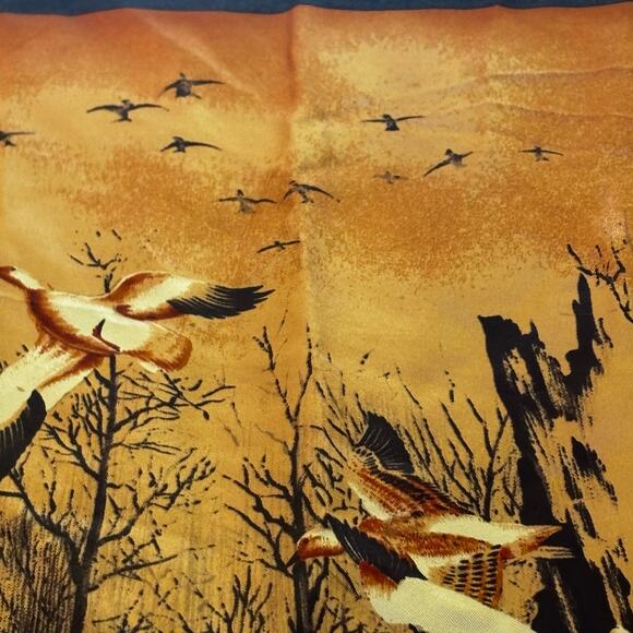 The Vera Shop Vintage Silk Scarf Hunting Print Outdoorsy Classic Ducks - Picture 3 of 7
